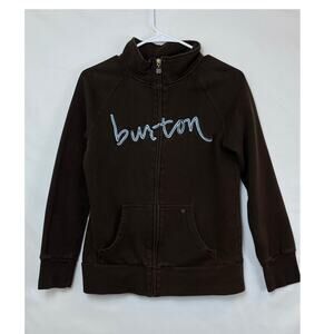 Burton Women's Size Medium Brown Zip Front Long Sleeve Sweatshirt Jacket